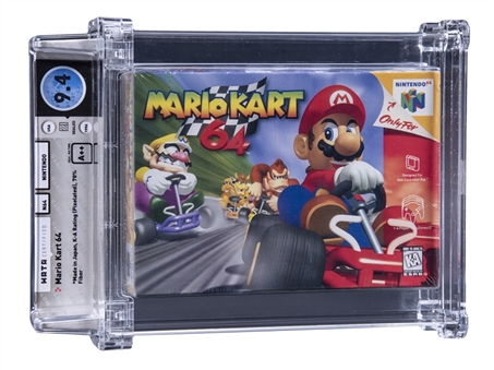 1996 N64 Nintendo USA) "Mario Kart 64" Sealed Video Game - WATA 9.4/A++